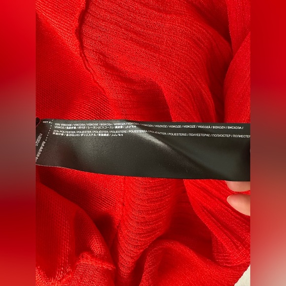 Mango Women’s Red One-Shoulder Asymmetric Ruffled Dress Size 10 - Picture 12 of 15